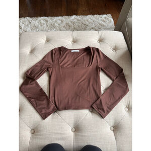 Women's Gaze Brown Long Sleeve Tee S